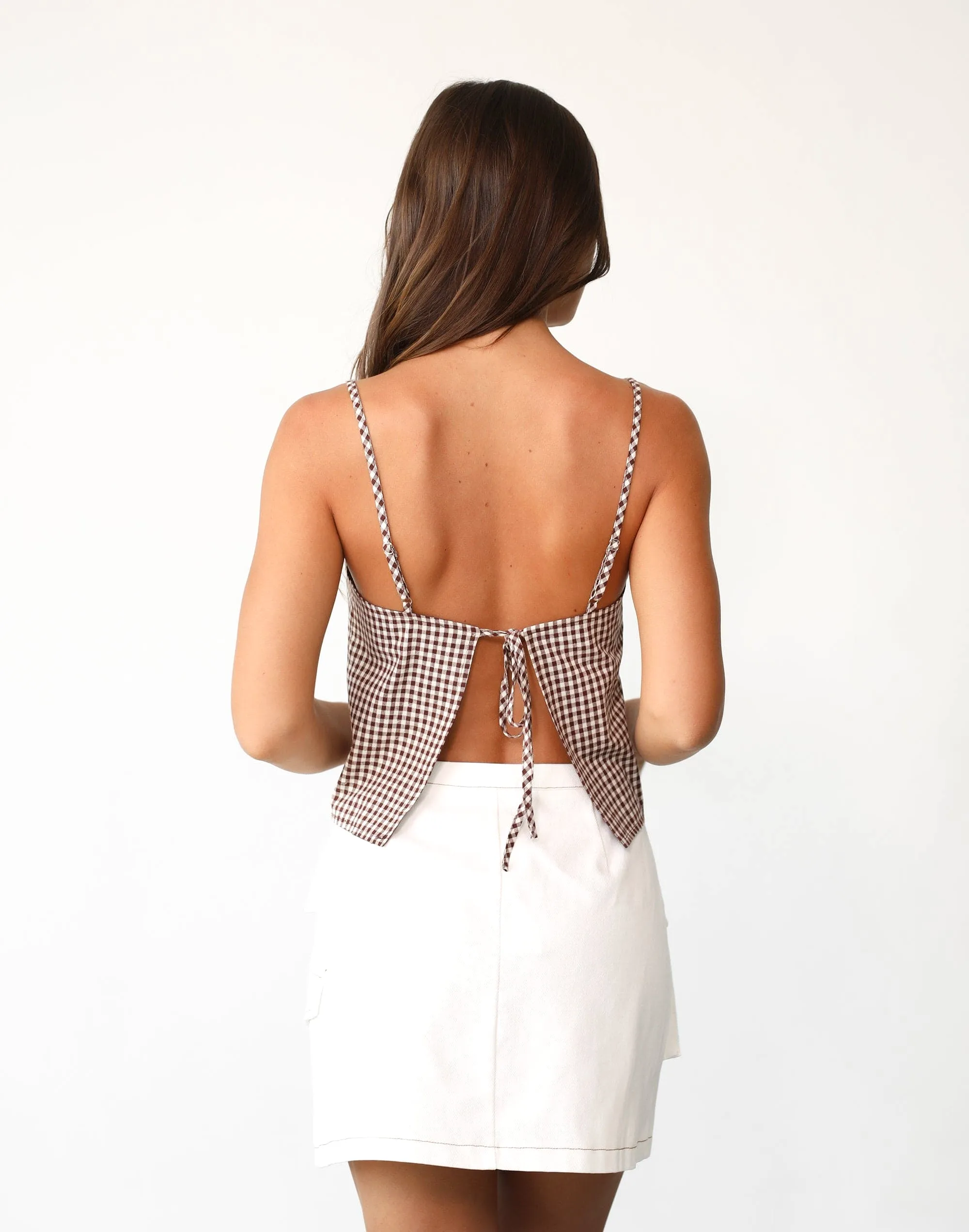 Akina Top (Choc Gingham)