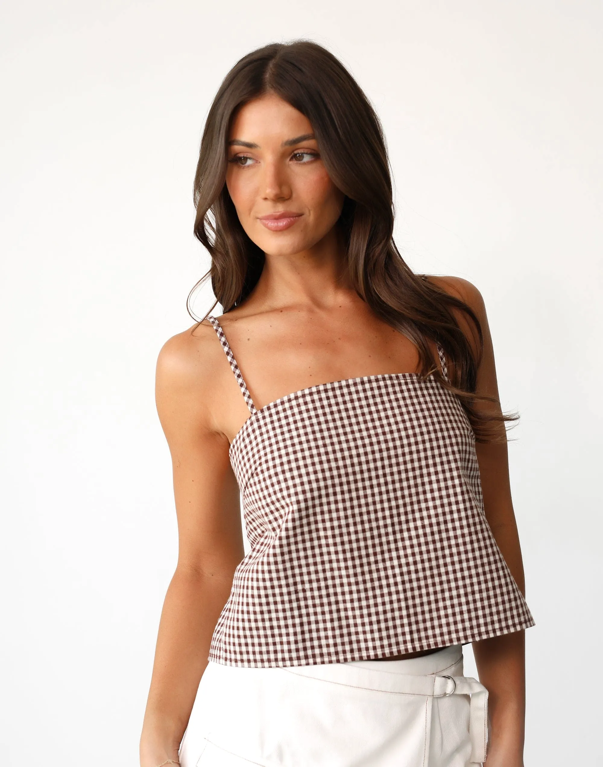 Akina Top (Choc Gingham)