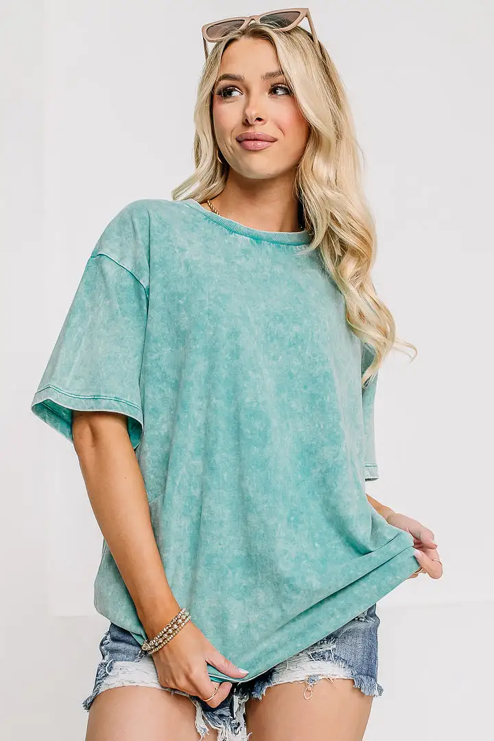 All My Life Oversized Top | Blue Lagoon