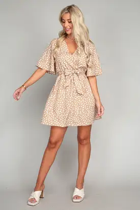 Allover Print Belted Dress