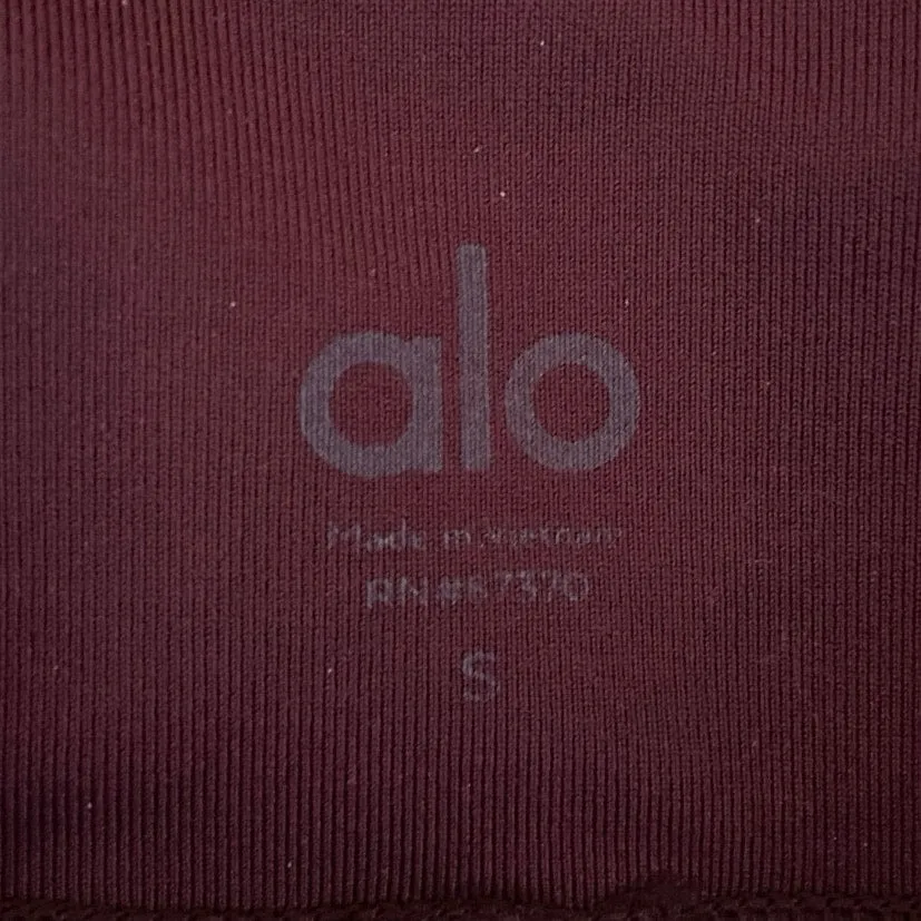 Alo Red Mid Rise Pull On Pleated Mesh Compression Yoga Athletic Leggings Size S