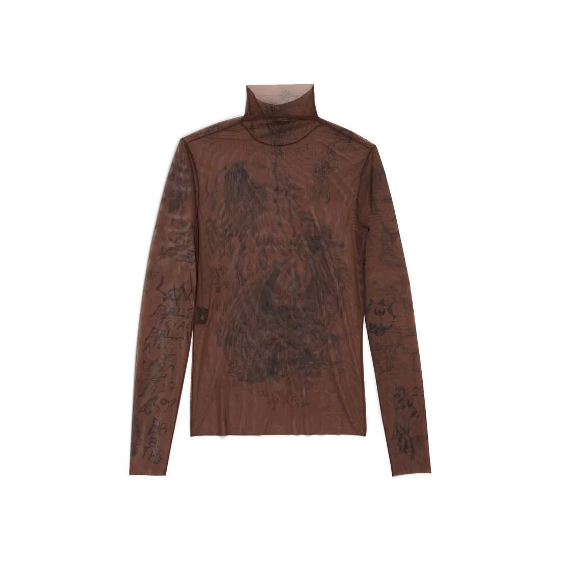 BALENCIAGA  |Men's Tat Long Sleeve Top in Dark Brown