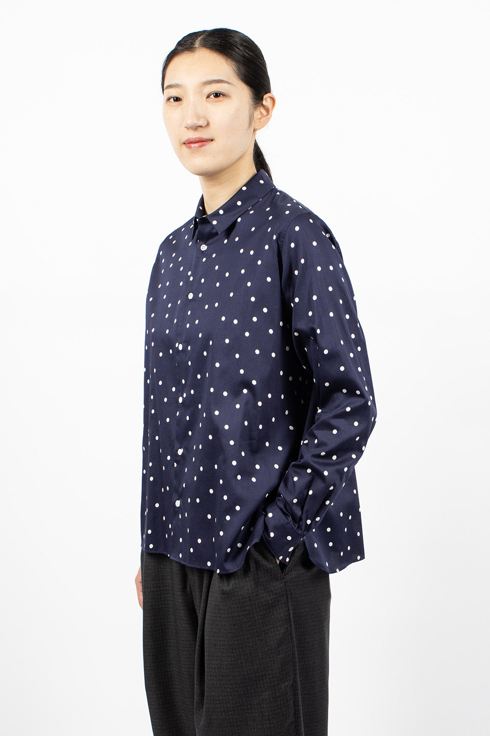 Billie Shirt Dark Navy/Ivory Dots