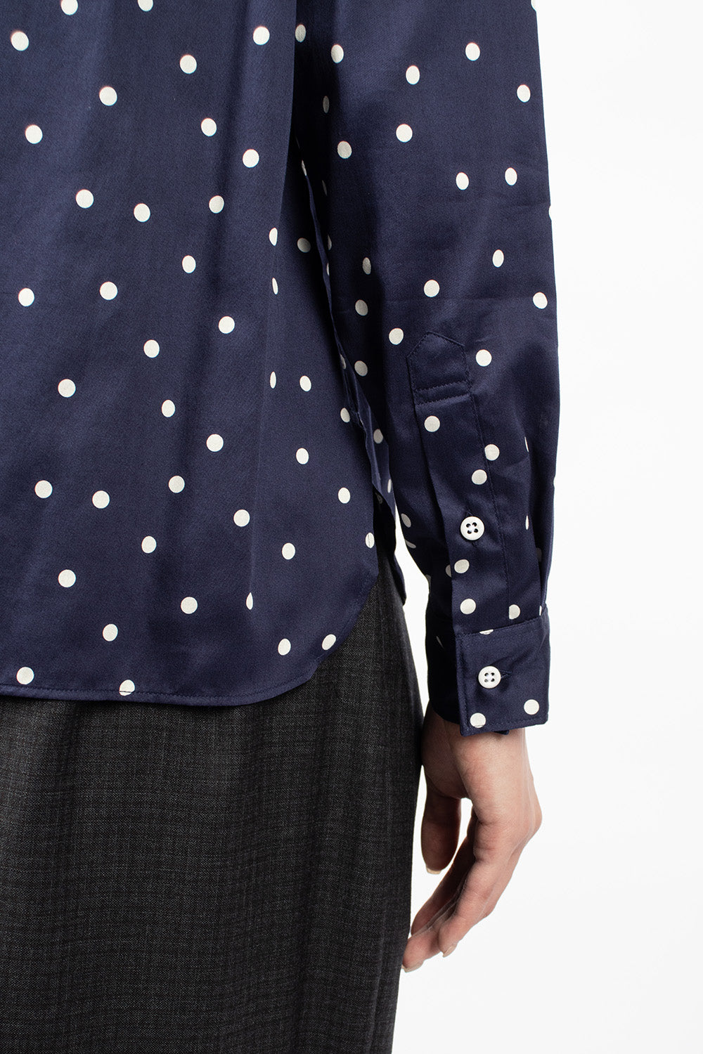 Billie Shirt Dark Navy/Ivory Dots