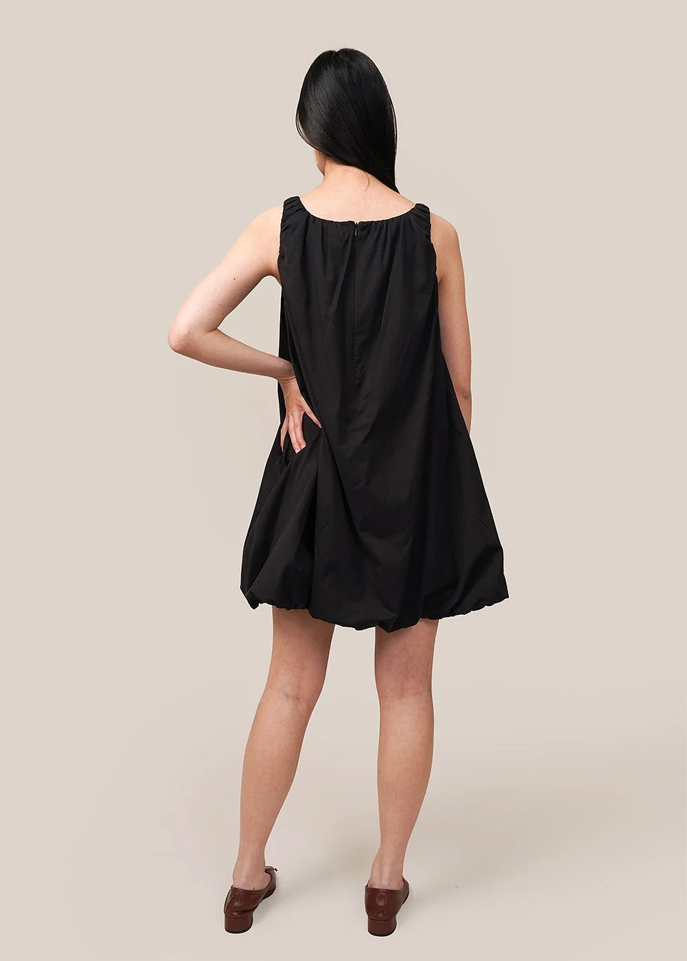 Black Sheer Volume Mini Dress