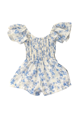 Blue Eyelet Tie Back Romper