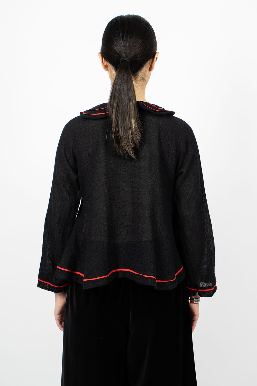 Border Washed Shirt Black/Red