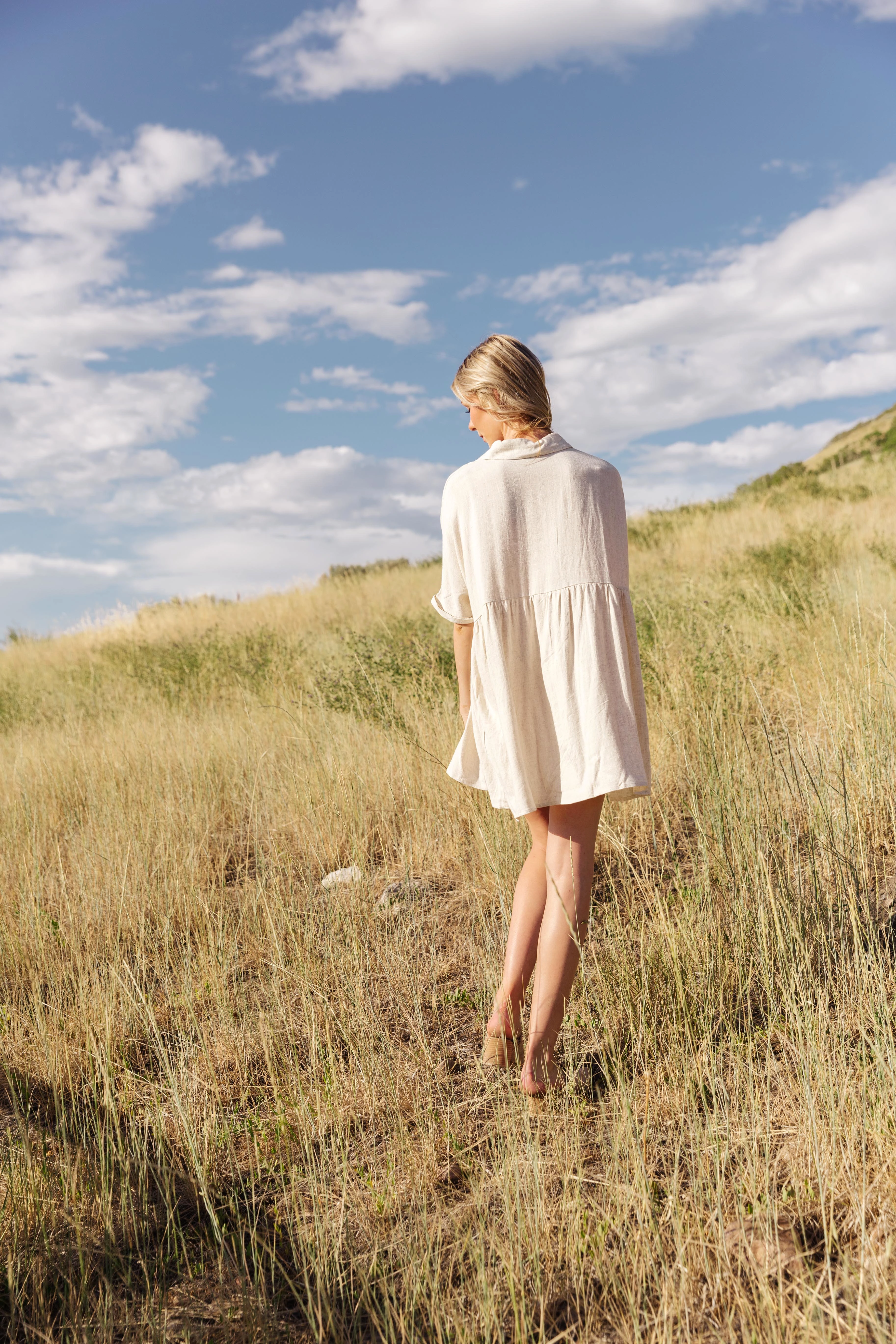 Button Down Babydoll Dress