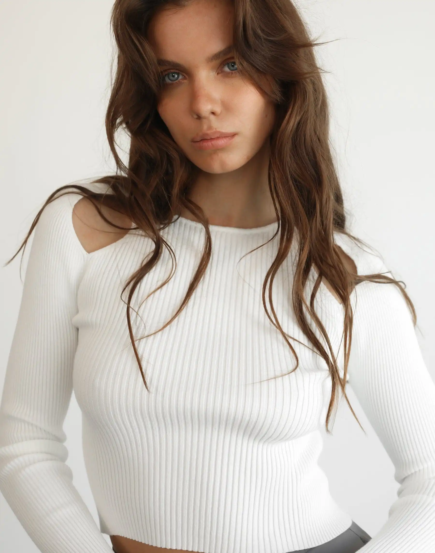 Celeste Long Sleeve Top (White)