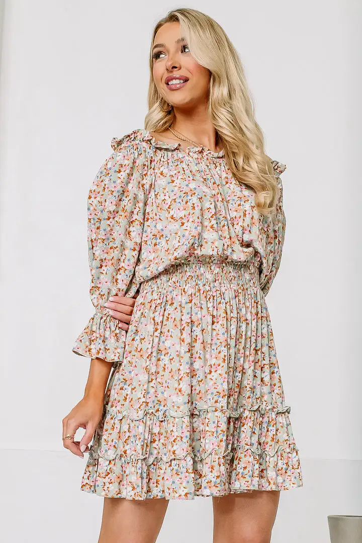 Countryside Picnic Floral Mini Dress