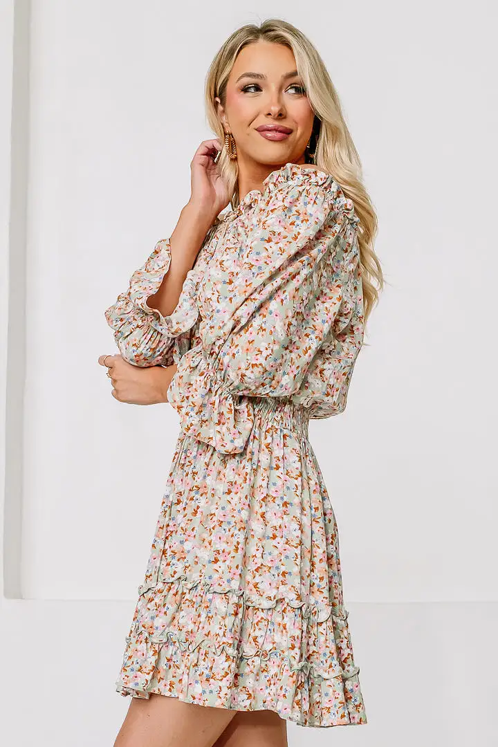 Countryside Picnic Floral Mini Dress