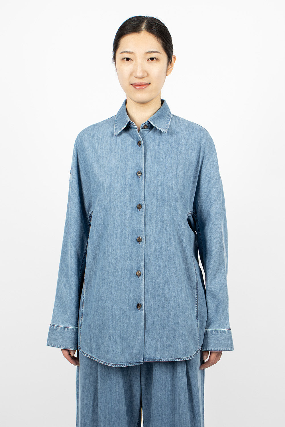 Denim Cocoon Shirt Light Blue