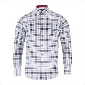 Drifter Giovanni Navy, white & Red Check Shirt<>