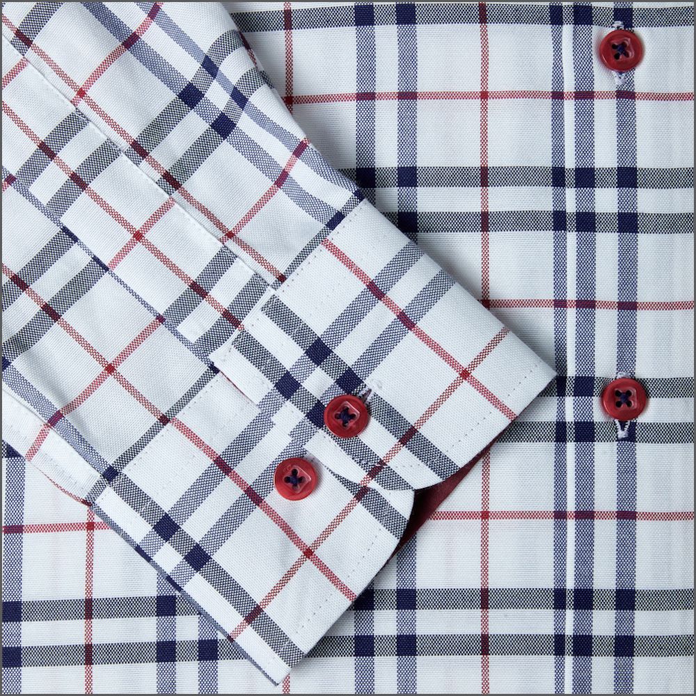 Drifter Giovanni Navy, white & Red Check Shirt<>