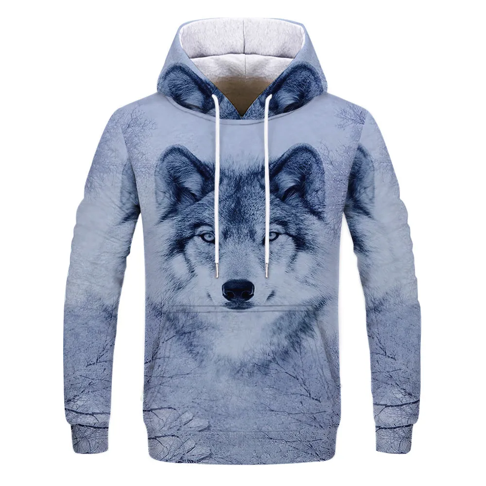 Fall Pullover Hoodie Pitbull Pattern Casual Top