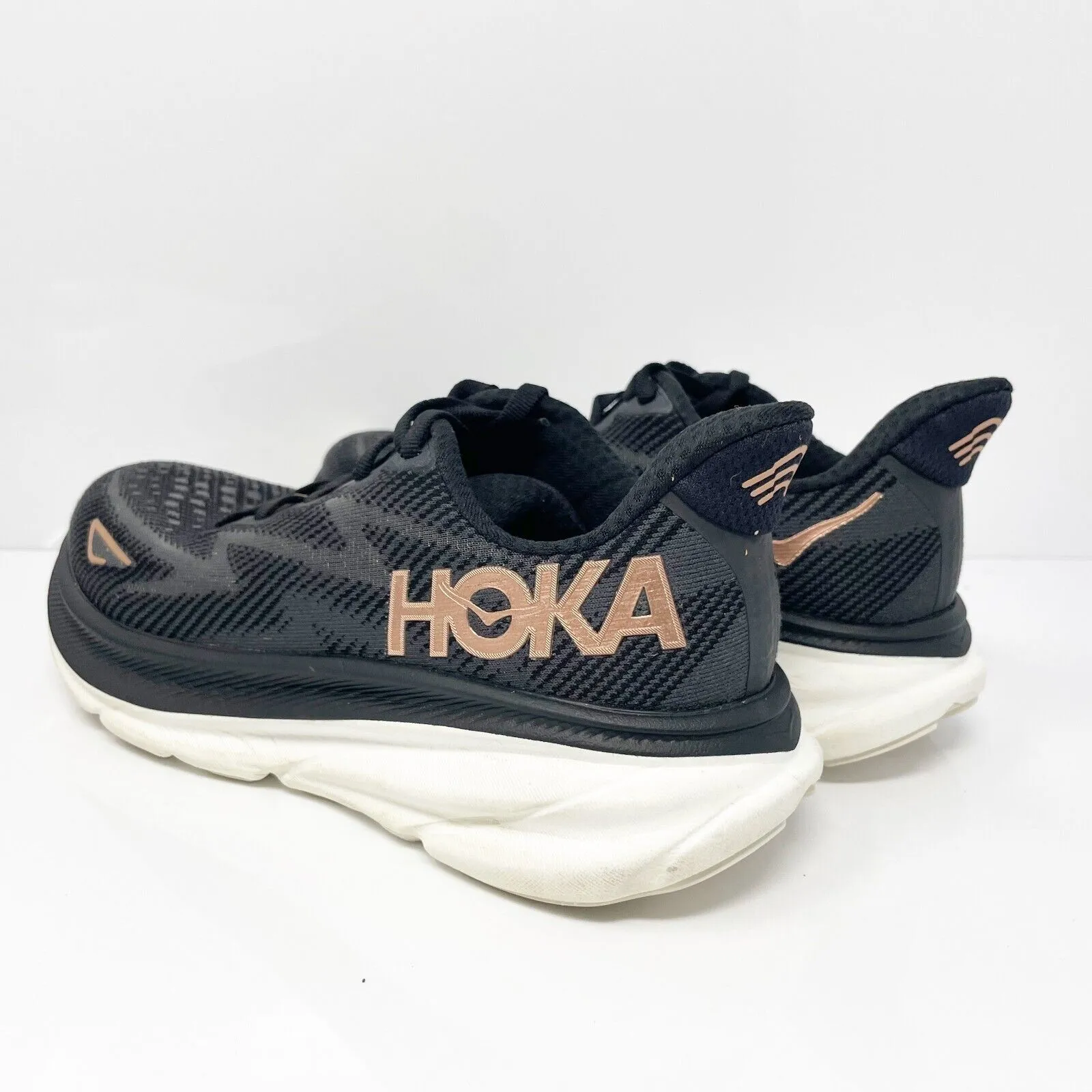 Hoka One One Womens Clifton 9 1127896 BRGL Black Running Shoes Sneakers Sz 6.5 B