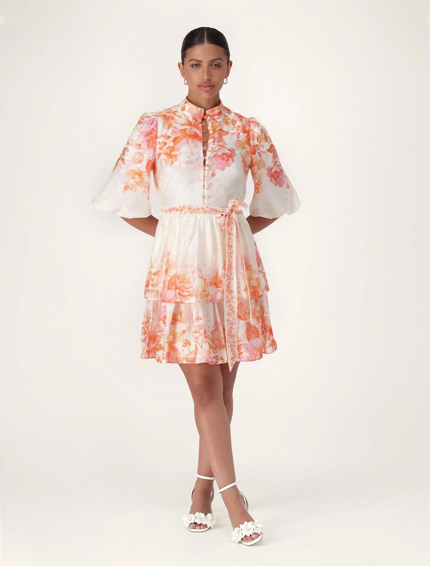 Isla Printed Tiered Mini Dress