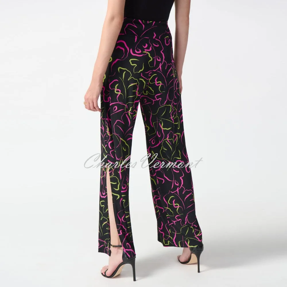 Joseph Ribkoff Leaf Print Wide-Leg Trouser - Style 242221