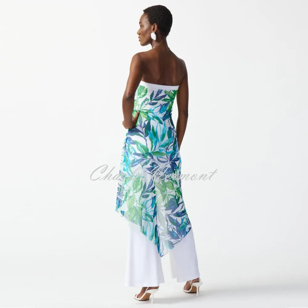 Joseph Ribkoff Tropical Print Mesh Jumpsuit - Style 242024