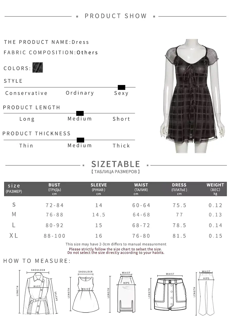 Lattice Pattern Short Sleeve Mini Dress For Women Gothic Square Collar Bow Cute Dresses