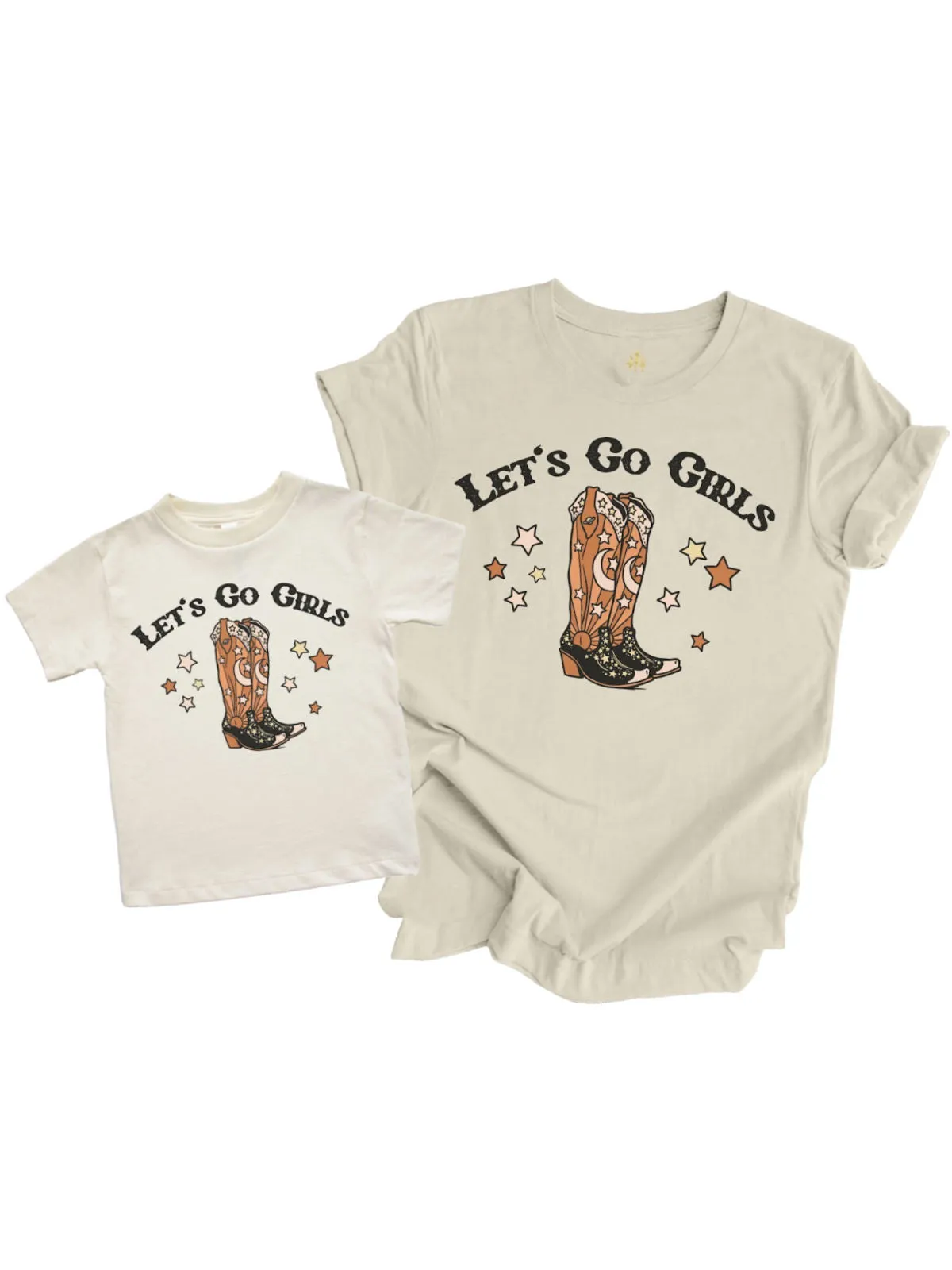 Let's Go Girls Mommy and Me Matching Shirts - Natural