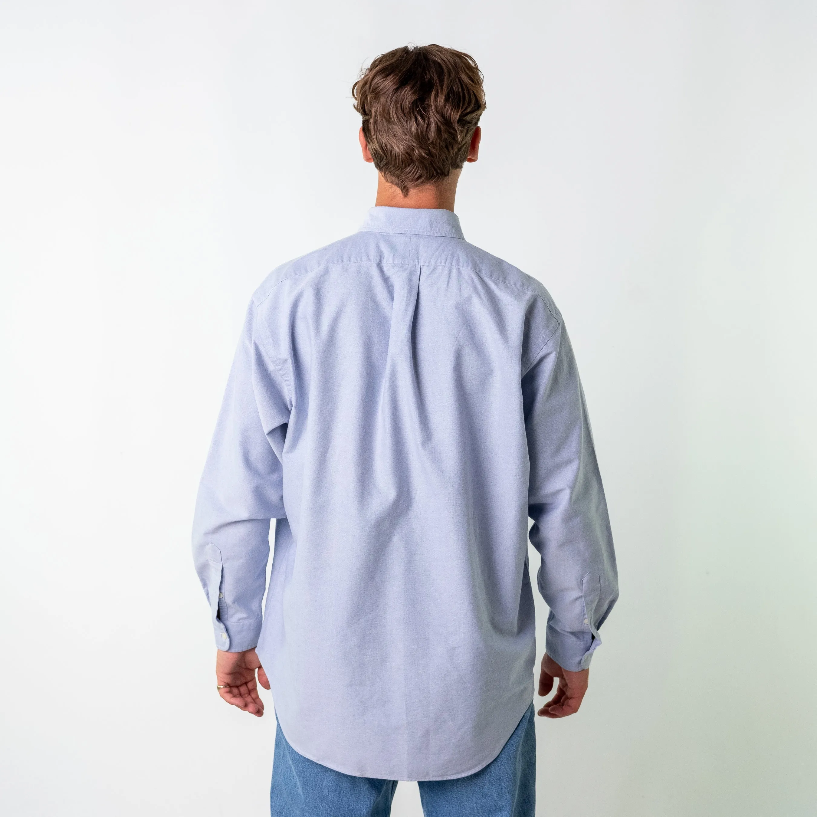 Light Blue 90s Polo Ralph Lauren Blake Longsleeve Casual Shirt (L)