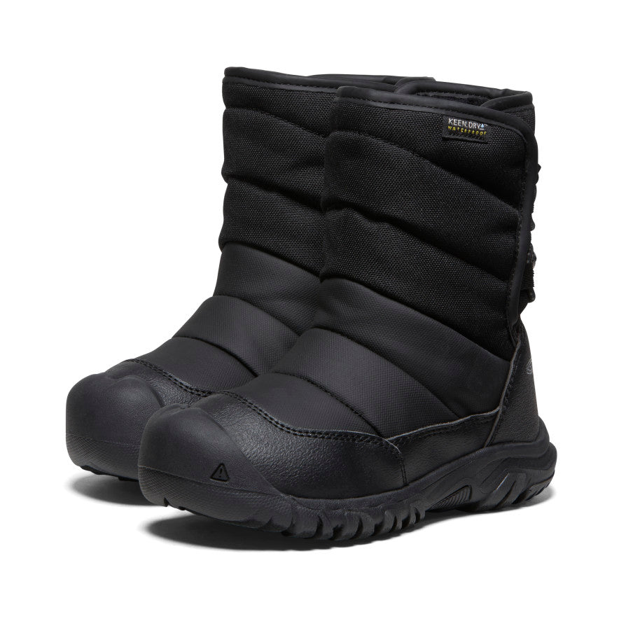 Little Kids' Puffrider Waterproof Winter Boot  |  Black/Steel Grey