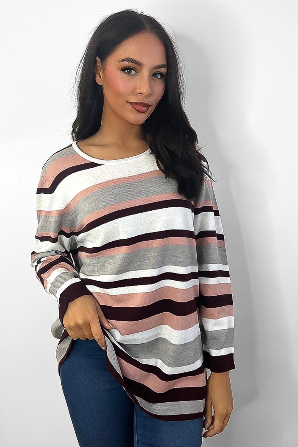 Low Scoop Neck Stripy Jumper