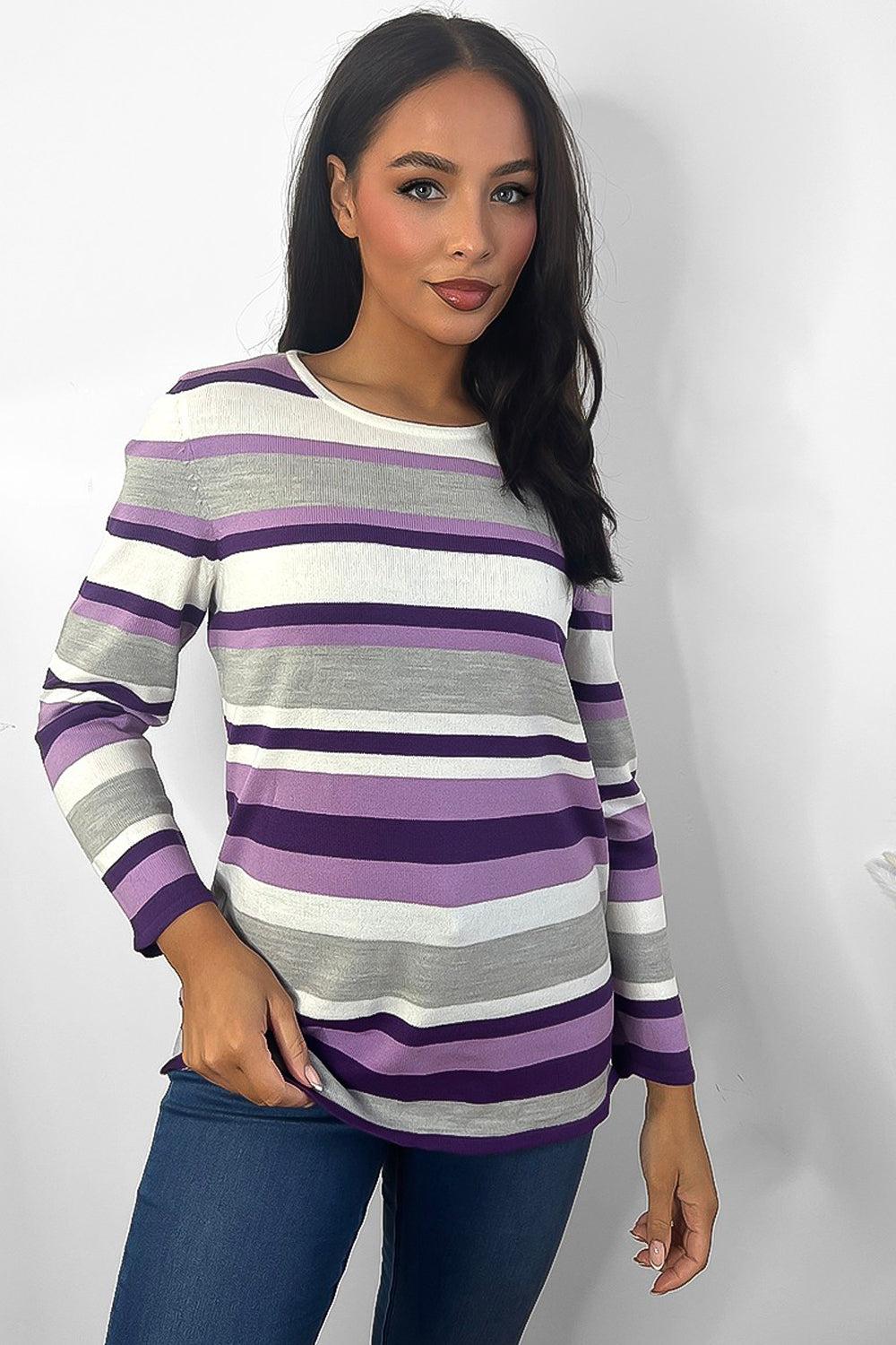 Low Scoop Neck Stripy Jumper