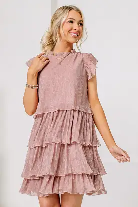 Make It Metallic Chiffon Dress