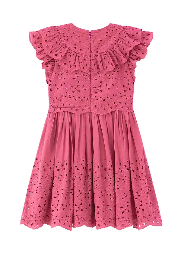 Marlo Kids Naomi Embroidered Mini Dress - Mauve