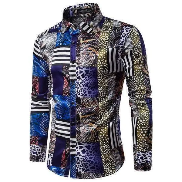 Men Casual Shirt, Printed Slim Fit Shirt