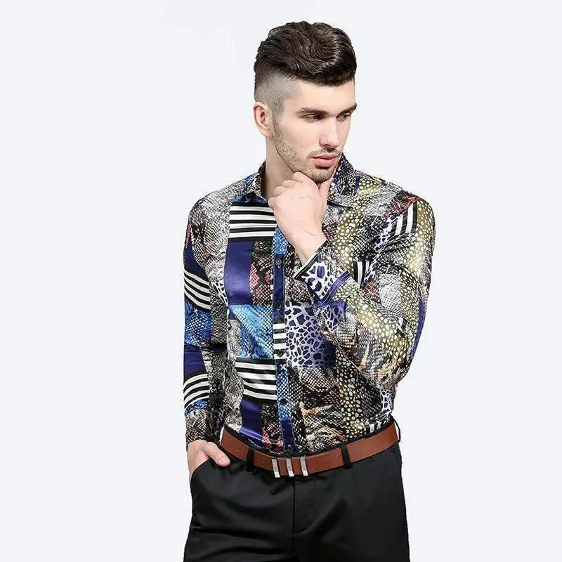 Men Casual Shirt, Printed Slim Fit Shirt