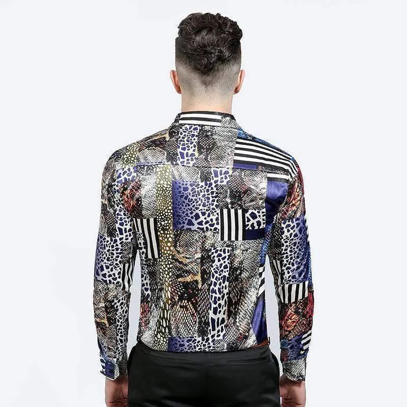 Men Casual Shirt, Printed Slim Fit Shirt