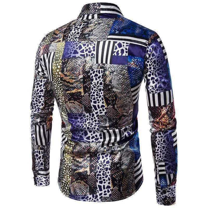 Men Casual Shirt, Printed Slim Fit Shirt