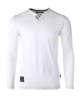 Mens Long Sleeve V-Neck Henley