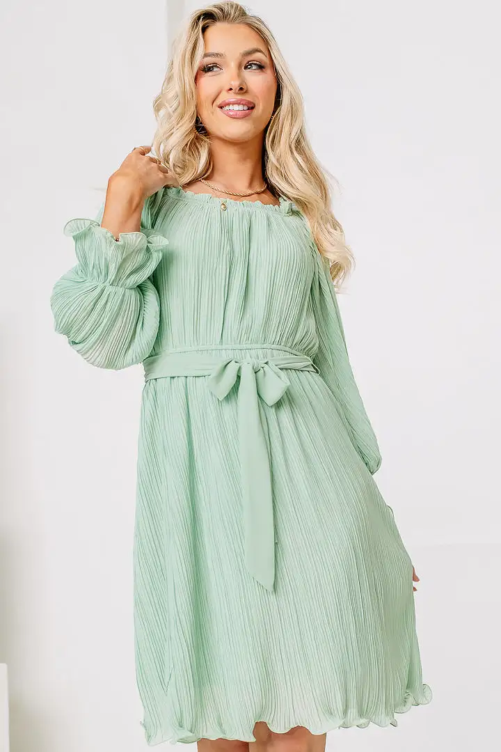 Mint For It Chiffon Dress | Mint Sage