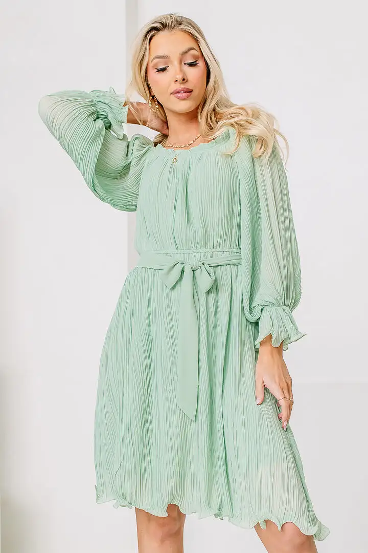 Mint For It Chiffon Dress | Mint Sage