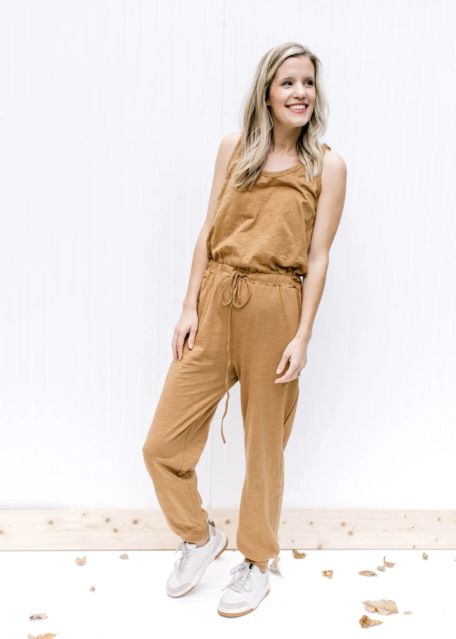 Mocha Jumpsuit Cardigan Set