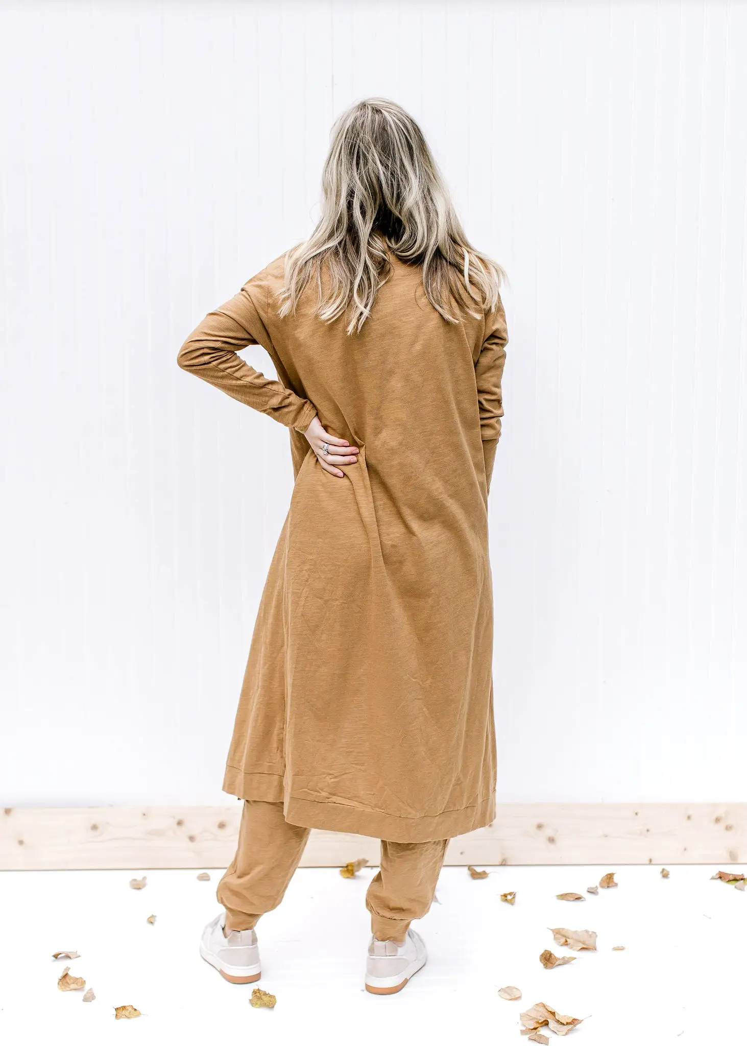 Mocha Jumpsuit Cardigan Set