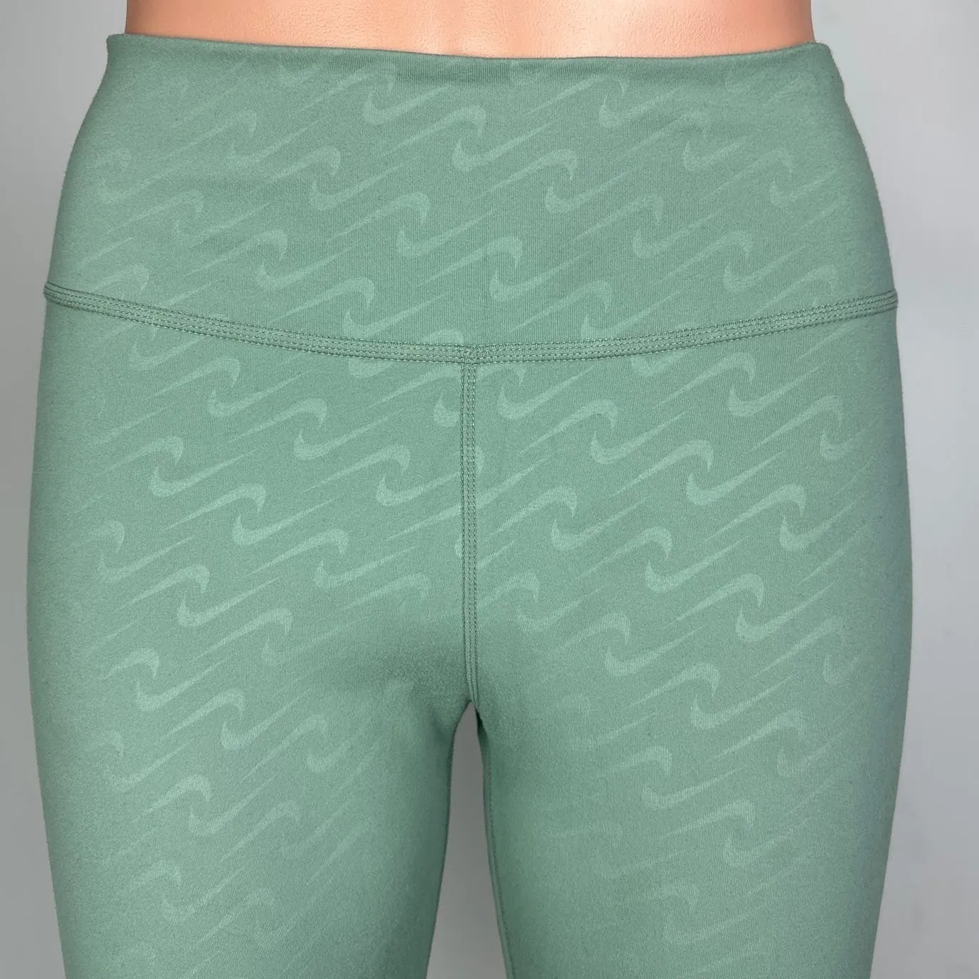 Nike Dri-Fit Check Logo Icon Mint Sage Green Pull-On Athletic Leggings Size S