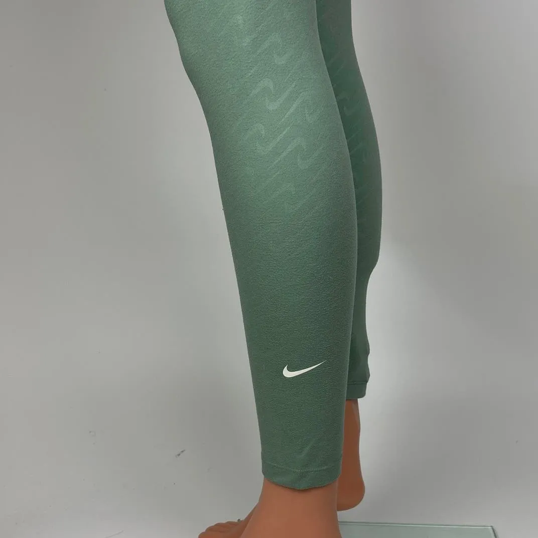 Nike Dri-Fit Check Logo Icon Mint Sage Green Pull-On Athletic Leggings Size S