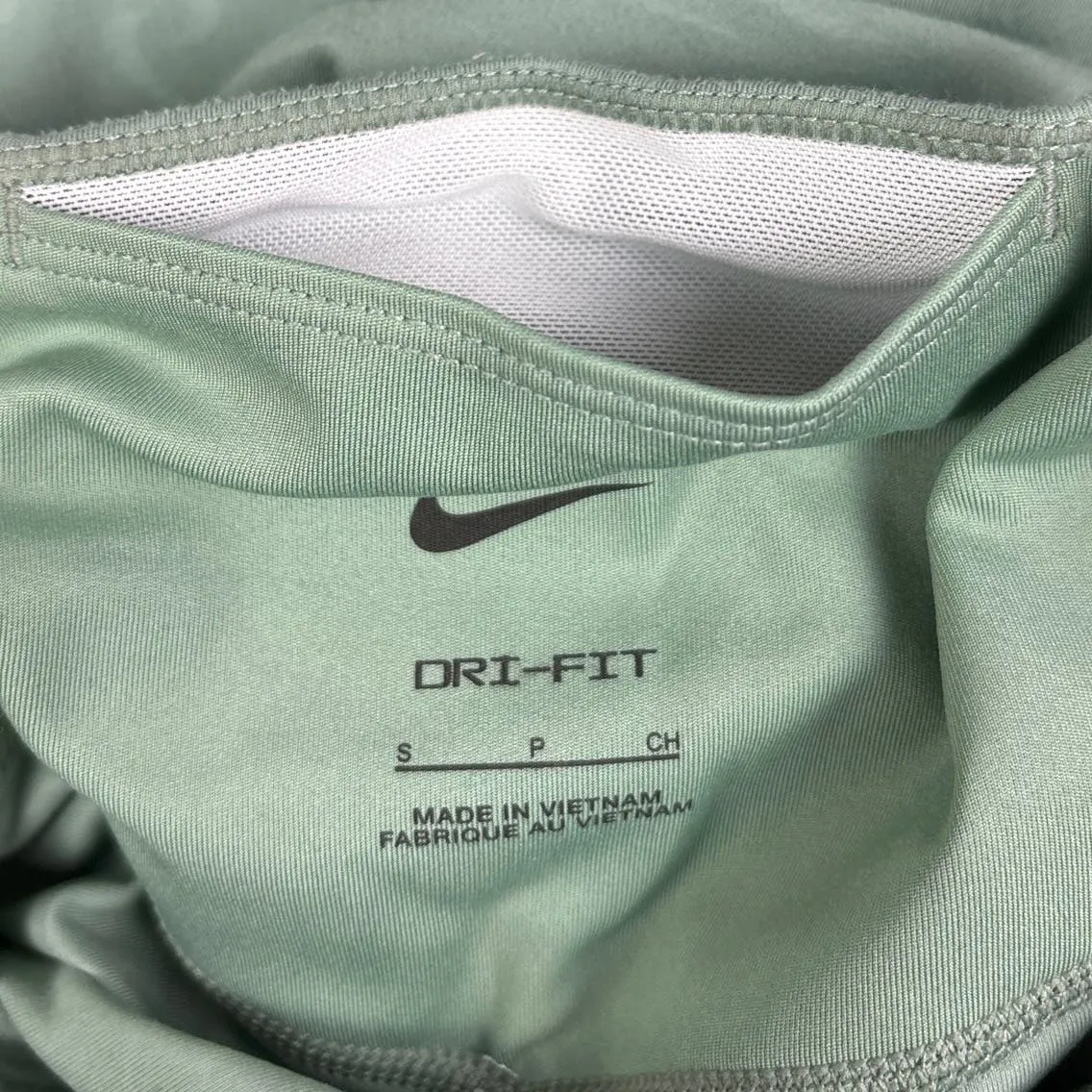 Nike Dri-Fit Check Logo Icon Mint Sage Green Pull-On Athletic Leggings Size S