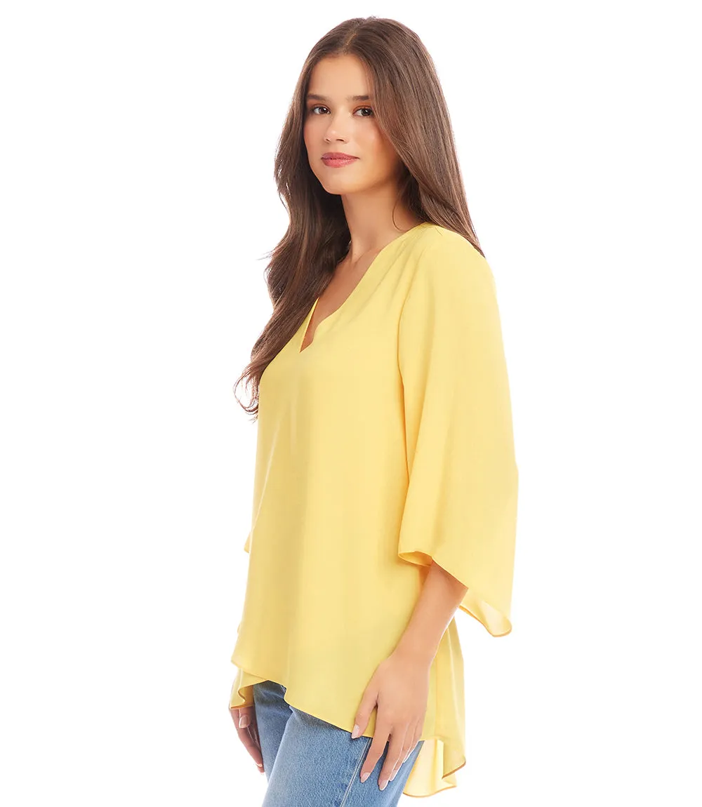 Petite Size Bracelet Sleeve Asymmetric Top