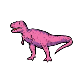 Pink T Rex Tattoo -  Set of 2