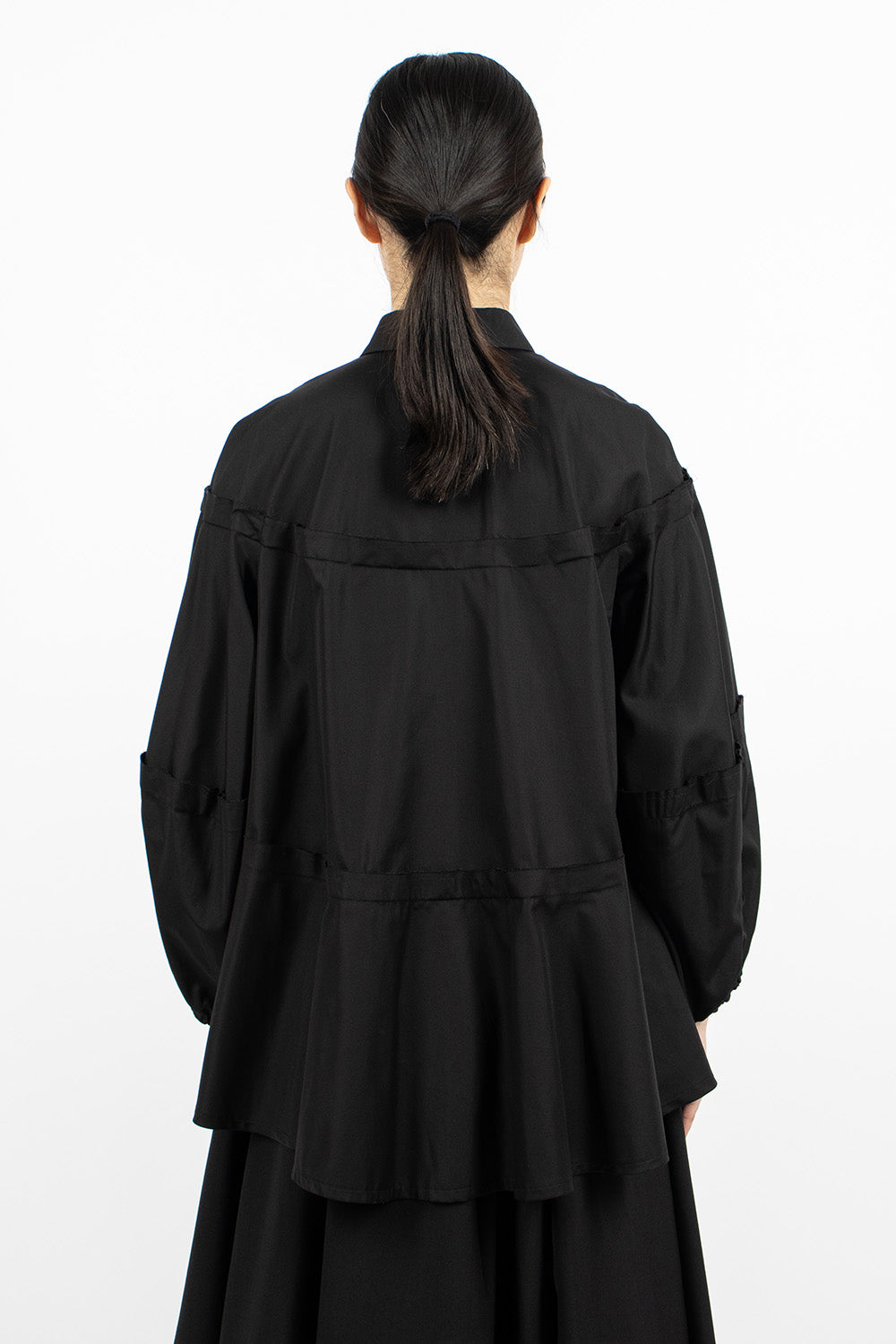 Raw Cut Panel Shirt Black