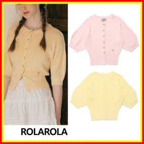 rolarola  |Street Style Plain Short Sleeves Cardigans