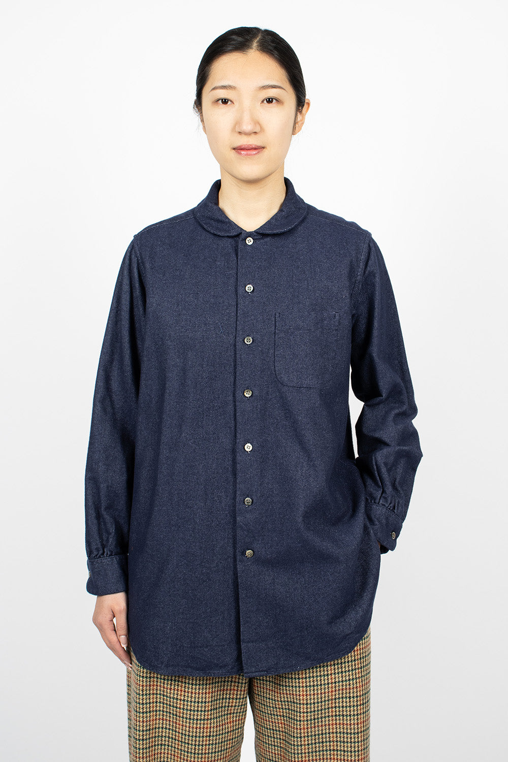 Rounded Collar Shirt Indigo