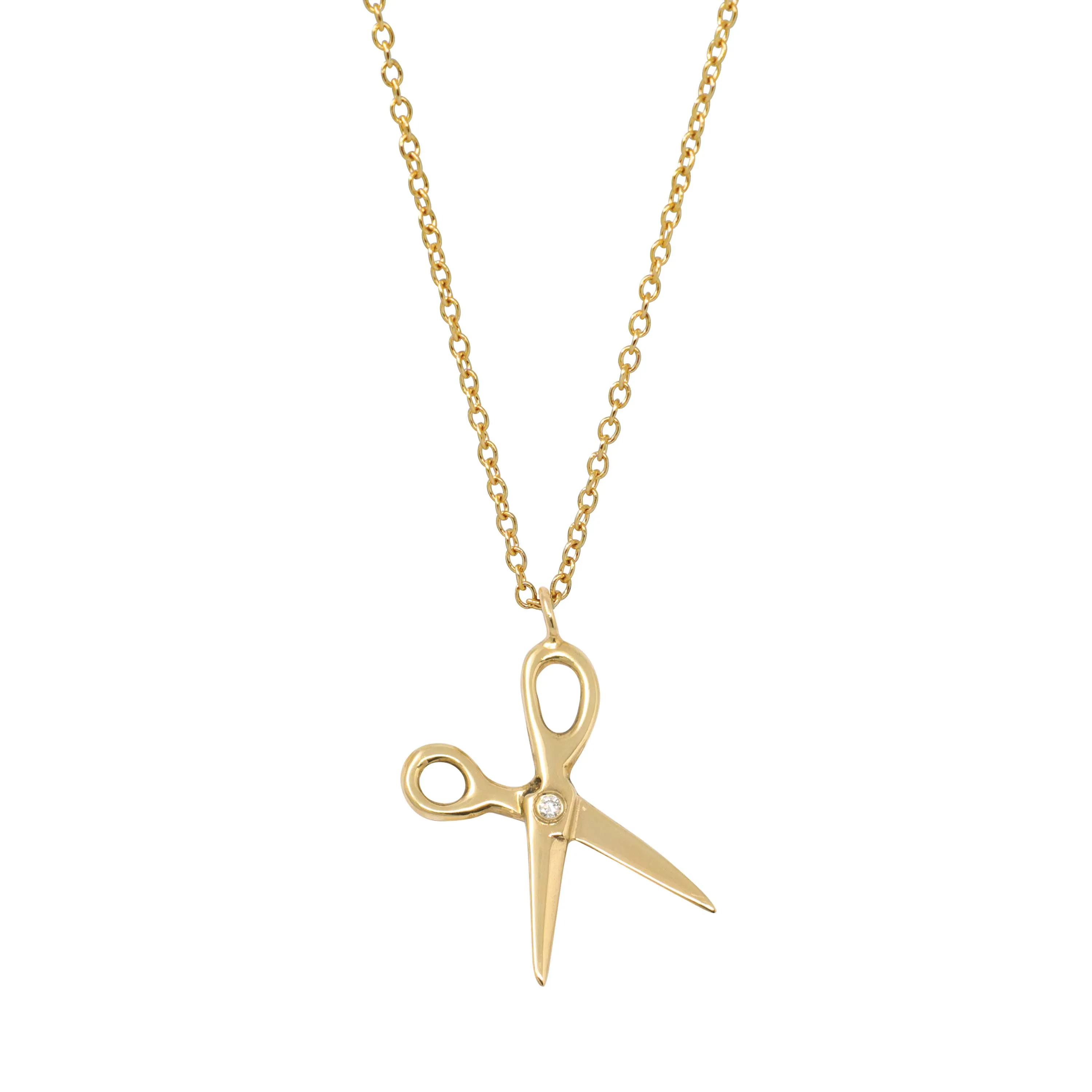 Scissor Necklace - 14K Yellow Gold