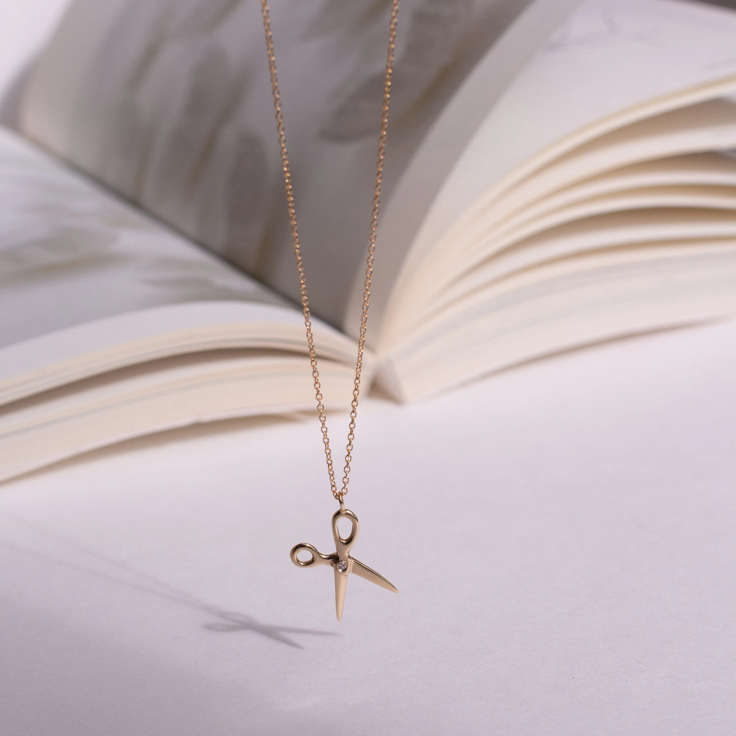 Scissor Necklace - 14K Yellow Gold